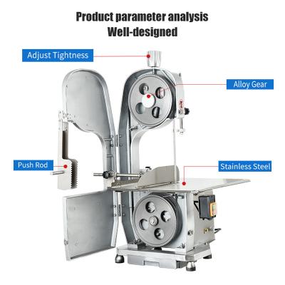 China Food Factory Maquina Para Cortar Carnes Cortadora De Carne 1500W Commercial Frozen Electric Table Top Saw Cutter Bone Meat Machine for sale