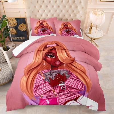 China Nondisposable professional design summer soft comforter 3d printed comforter set for girls for sale