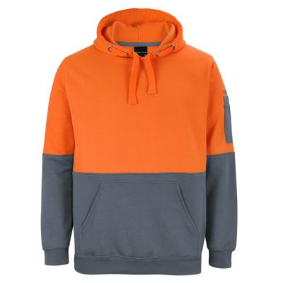 China Polyester 100% Hi Vis Hooded Premium Safety Work Zip Hoody Jumper Sweatshirt for sale