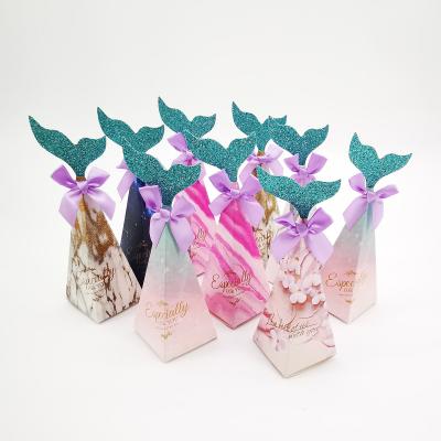 China Gorgeous Food Candy Box Mermaid Tail Gift Box Under The Sea Kids Favors Wedding Favors Birthday Party Decoration for sale