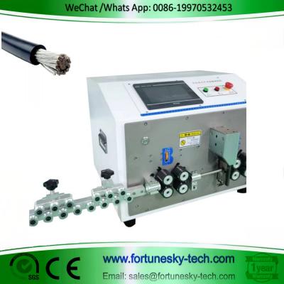 China Fully Automatic 2.5-70 sqmm 13awg-1/0awg Wire Stripping Machine Wire Cut Both Ends Stripping Multi Step Strip for sale