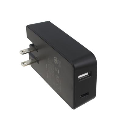 China Ultrathin Cell Phone GaN ETL Approved PD 57W Dual Mode Output Travel Charger for sale