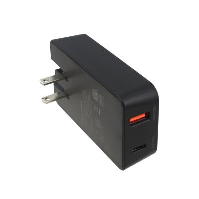 China Ultrathin Cell Phone GaN ETL Approved PD 65W Dual Mode Output Travel Charger for sale