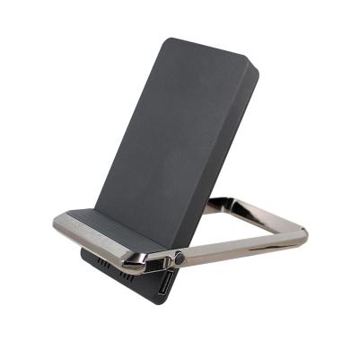 China WP08201-Qi Wireless Charging Radio Charging Power Bank with Foldable Zinc Alloy Frame Stand for sale
