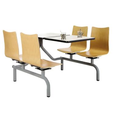 China industrial school canteen table and industrial chair / connected dinner table and chair KFC table for sale