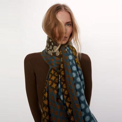 China Keep Warm Winter Custom National Women's Scarf Shawl Style Imitation Cashmere Print Cashmere Scarf for sale