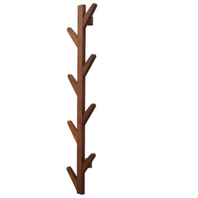 China Vintage Sustainable Creative Natural Wood Coat Hangs Simple Wall Mounted Organizer Hangers Hat Rack for sale