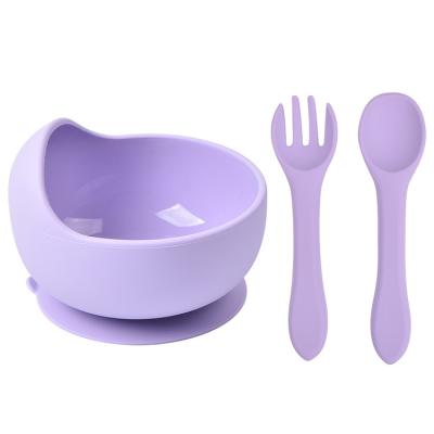China New Modern Design Feeding Spoon Set Lids For Baby Silicone Suction Bowl for sale