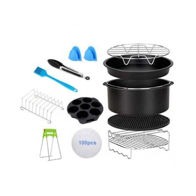 China Non Stick Good Selling Air Fryer Accessories Reusable 8 Inch Silicone Pot Basket Air Fryer Liners for sale