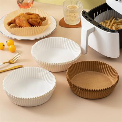 China 100PCS/200PCS Disposable Air Fryer Liner Mats 6.3in Round Non-Stick Paper Baking Tray for sale