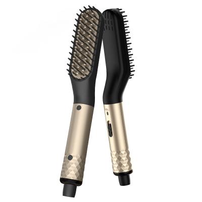 China New Fashionable Style Men's Mini Beard Comb Hair Comb Men's Appearance Electric Hair Straightener With EU US UK Plug for sale