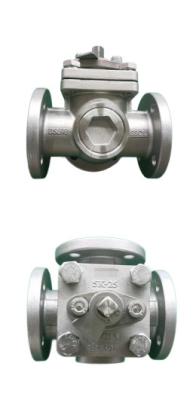 China MARINE USE THREE-WAY BALL VALVE,T-TYPE, STAINLESS STEEL C/W S.S. STEM, FLANGED ENDS, JIS 5K for sale