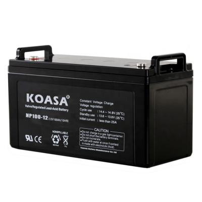 China Toys 12V 100AH KOASA Brand AGM Super Battery VRLA Rechargeable Sealed Lead Acid Battery For UPS - NP100-12 for sale