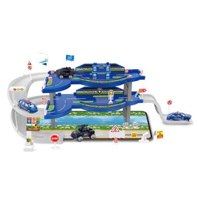 China Plastic + Metal Factory Price Police Set Set 3 Layers Mini Alloy Car Parking Lot Toy For Boys Gift for sale