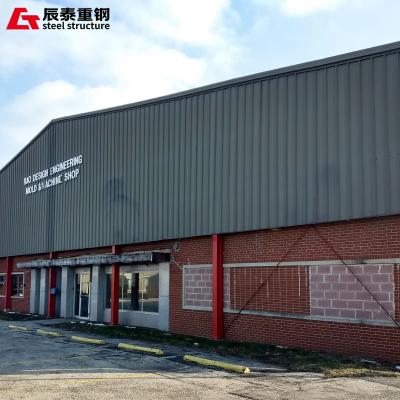 China Prefabricated Steel Structure Workshop With PU Wall Sandwich Panel for sale