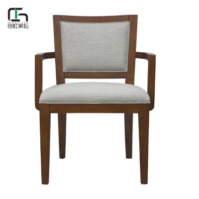 China Factory Custom Comfortable And Durable Chinese Style Wood Fabric Comfort Dining Chair for sale