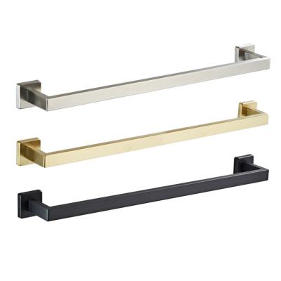 China Modern Zinc Alloy Black Gold Towel Racks Bars Towel Rod Bathroom Towel Rack for sale