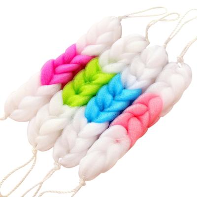 China EXFOLIATE Mesh Bath Body Cleaning Scrubber Soft Brush High Quality PE Back Body Brush for sale