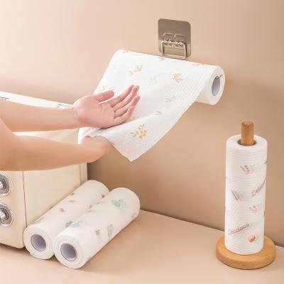 China Eco-friendly Printed Disposable Paper Towel Rolls Household Cleaning Cloth Reusable Kitchen Writing 50 Pieces 190g for sale