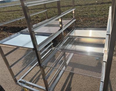 China 6 Tiers Mobile Stainless Steel Food Delivery Tray Trolley For School Canteens for sale