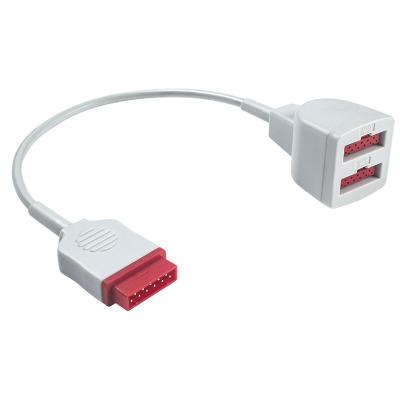 China GE Marquette IBP Adapter Cable 2005772-001 2103966-001 11pin Dual Transducer Extension Cable for sale