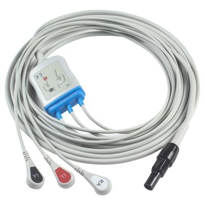China Kontron ECG Cables And Leadwires 125 128 VSM510 3 Lead AHA Snap 7Pin Connector ECG Cable for sale