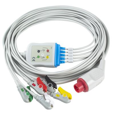 China Bionet BM3/5 ECG Cables And Leadwires 5 Lead IEC Clip 8Pin Connector ECG Cable for sale