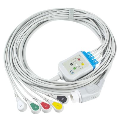 China P-Hilips Adult ECG Cables And Leadwires 8pin 3 Lead Snap ECG Cable for sale