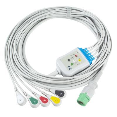 China Biolight BLT ECG Cable And Leadwires 5 Lead IEC Clip 12Pin C2557P0 ECG Cable for sale