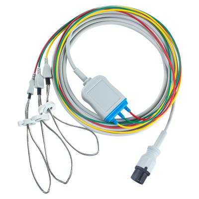 中国 AAMI 動物獣医学ECGケーブルとリードワイヤー 6ピンコネクタ ECGケーブル 3リードレッギング 販売のため