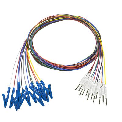 China Elétrodo chapeado elétrodos dos Leadwires do EMG do EEG do ouro do grampo do crocodilo do jacaré do tampão do EEG do grabber da tomada do ruído 2,0 à venda