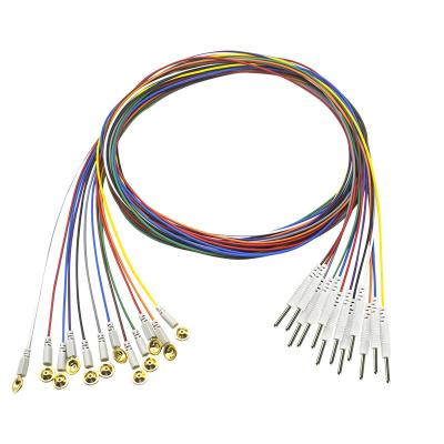China 3,5 mono tipo elétrodo do copo do EEG da tomada dos Leadwires do EMG do EEG dos elétrodos do tampão do ouro à venda