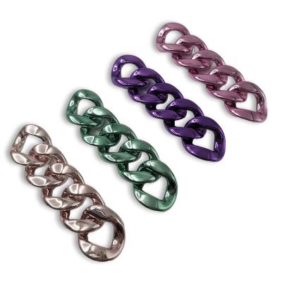 China Chains Pearl rhinestone women's shoes upper lady's bag plastic with glass crystal acrylic chain metal shoe buckle shoe chain for sale