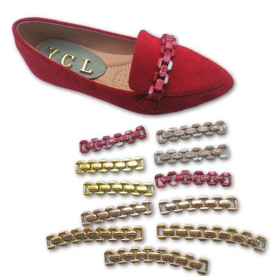 China Custom Clog Charm High Quality accessories CustomizedMetal Shoe Ornament , Decorative plastic Shoe Chain Shoe Buckles for sale