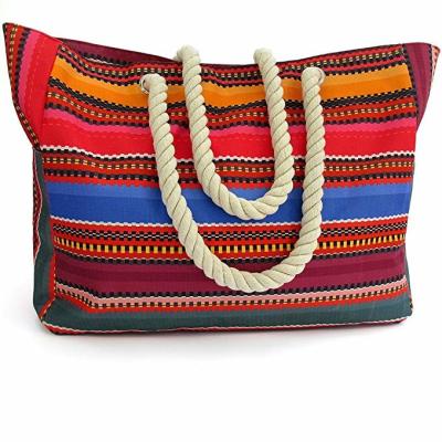 China Beach Bag - Large Waterproof Canvas Beach Tote Bag Zipper candy jelly bag canvas size shoulder bag for sale