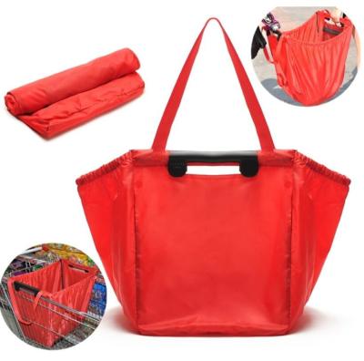 China Reusable Large Grocery Supermarket Grab Tote Shopping Cart Bag with Cart Clip grocery foldable trolley shopping bags for sale