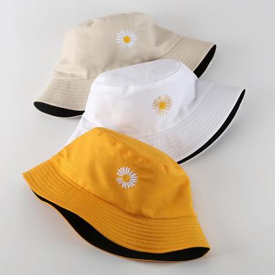 China Black Wide Brim Striped Nylon Bucket Hat Custom Logo Waterproof Bucket Hat Unisex Hat for sale