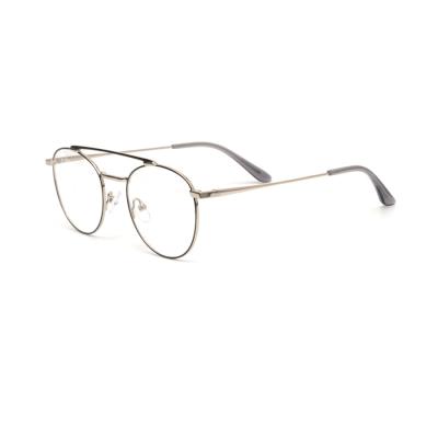 China Fashion 4132 Factory Bridge Eyewear Double Round Metal Optical Frames for sale