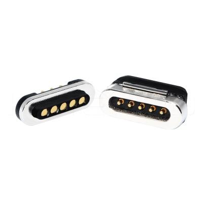 China Power + Data 5 Pin Magnetic PCB Power Socket Hytepro Pogo Pin Connector Suppliers for sale