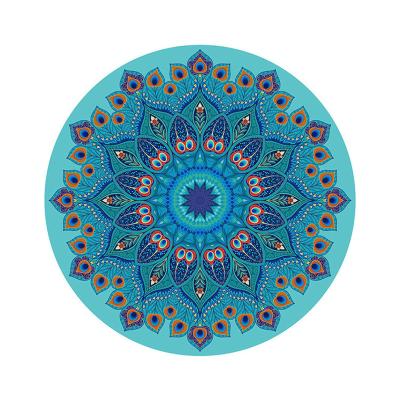China Wholesale Hot Digital Eco-friendly Printing Meditation Mat Natural Rubber Large Mats Round Sueded Yoga Mat for sale