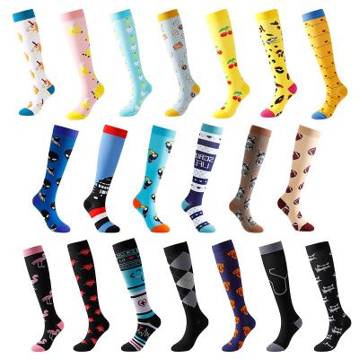 China Breathable Nurse Compression Socks Knee High For Medical Nurturing Varicose Veins Socks Sports Compression Stockings Cycling Socks for sale