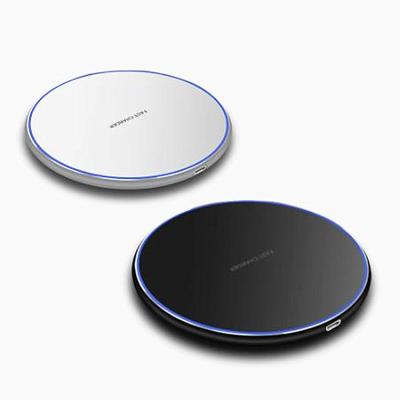 China Universal Hot - Selling Round Shape Cheap Plastic 15W Fast Wireless Charger With Led Light for sale