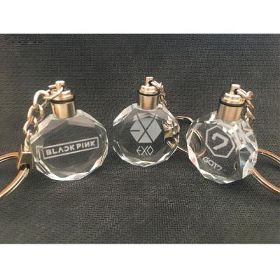 China Car Crystal Logo China Souvenir Key Chain With Light Gift Box for sale