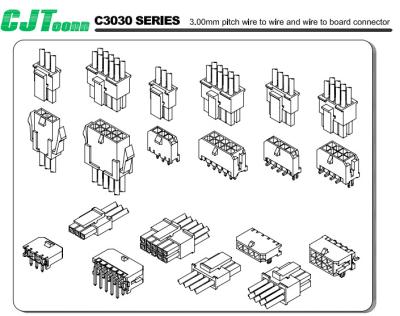 China Back,Nylon66,2~50P,3.0mm pitch Wire to Wire connectors,Wire to board connectors,Molex (43045,43025,43645)equivalent for sale