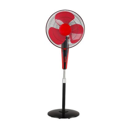 China New Hot Sale 16 Inch Electric Round Stand Fan Electric Remote Control Base Black And Red Color Electric Standing Fans With Remote Control for sale