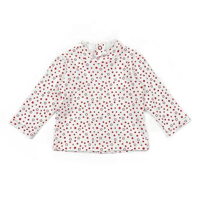 China Newborn Blank Star Print Girl Breathable Spanish Custom White Top Baby Long Sleeve Baby Clothes Kids Fashion 2021 for sale