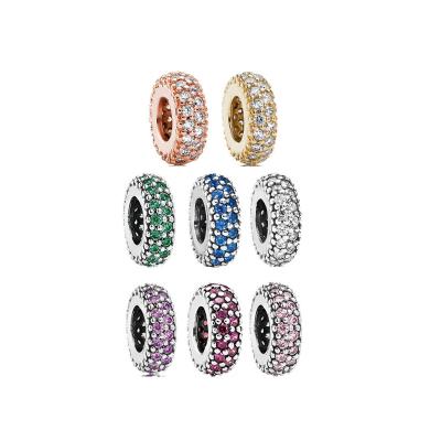 China FASHIONABLE wanjun S925 Silver Inlaid DIY Spacer Bead Stone Bracelet Accessories Multicolor Single Female for sale