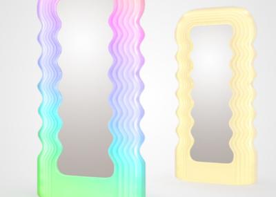 China Same style ins style wave mirror Memphis floor lamp full body fitting mirror mirror atmosphere lamp for sale