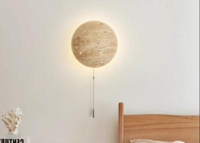 China Yellow travertine wall lamp bedroom for home decorator interior stone wall lamp for sale