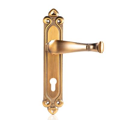 China EUROPEAN Cafe Veneered Door Hardware Accessories Modern Head Wood Plates Handle With Base Plate for sale